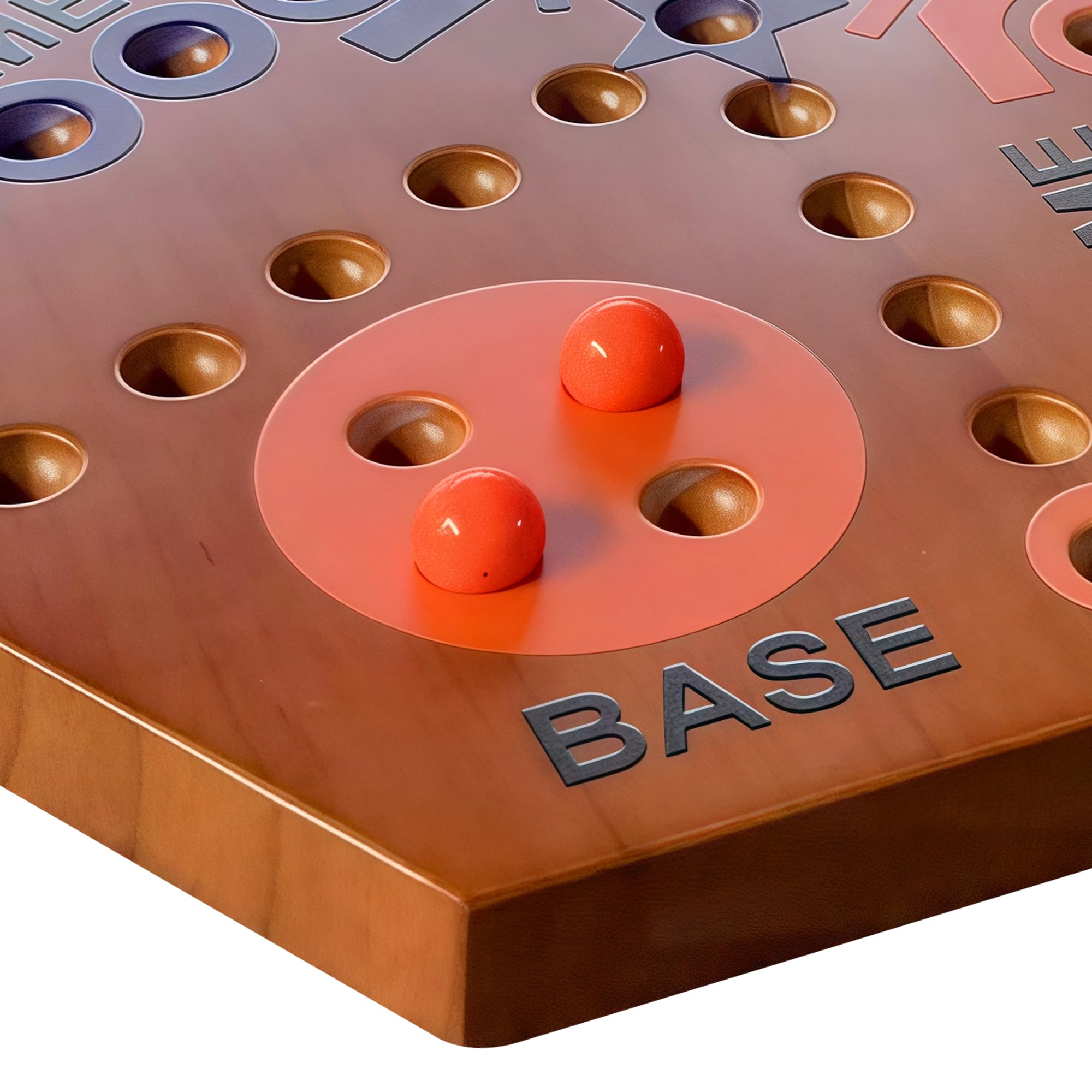 Gioco da tavolo in legno, gioco da tavolo originale in marmo su entrambi i lati, dipinto da 2 a 6 giocatori, Fast Track in legno con 6 colori, 24 biglie 6 dadi per adulti bambini e famiglia (fiamma da