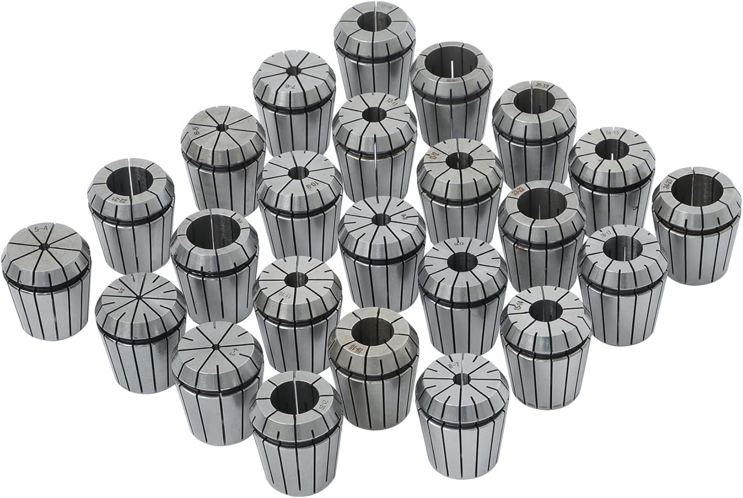 waltyotur 24Pcs ER40 Collet Sets Collet Chuck 3-25 mm Workholding Collets Replacement for Milling 40CR
