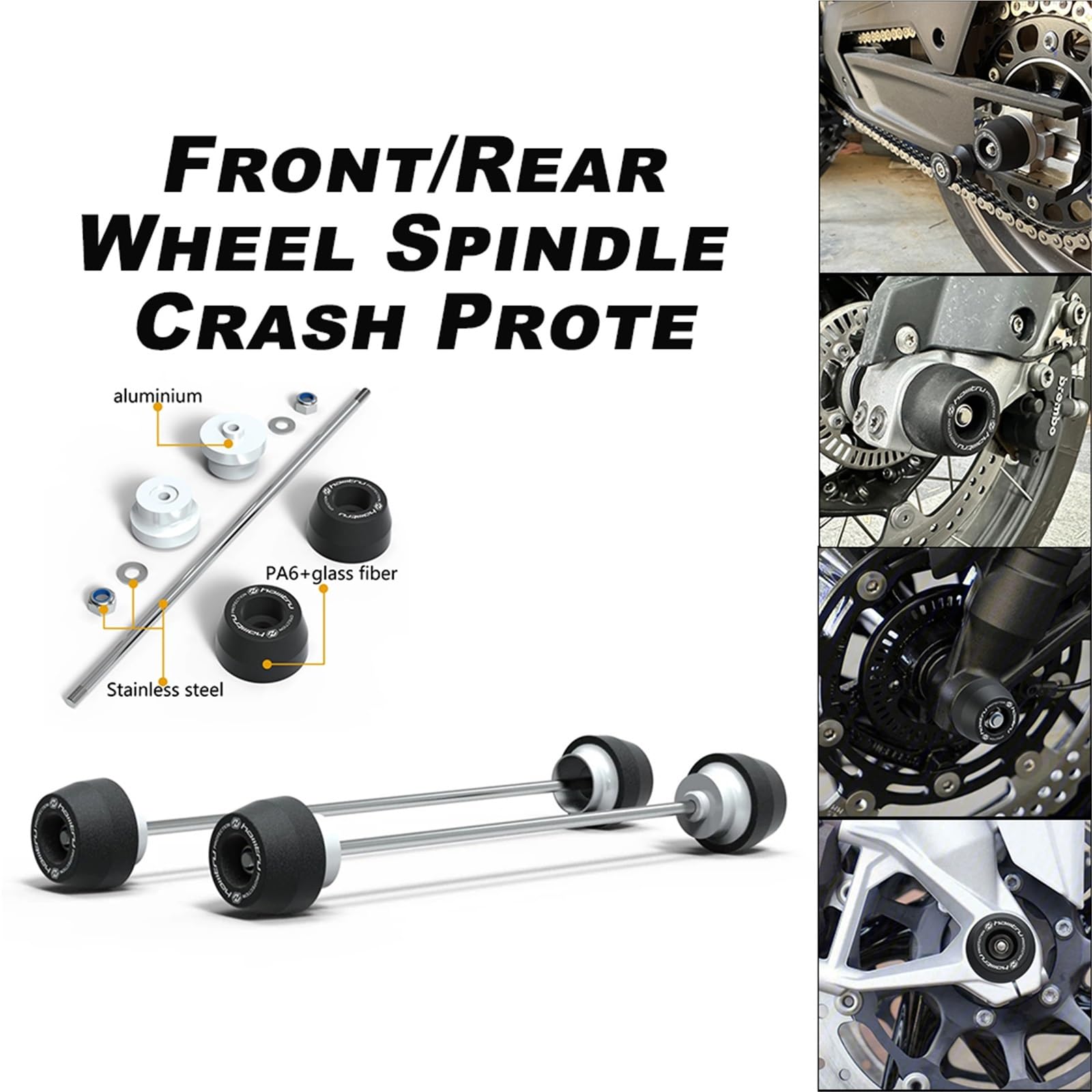 adapter podpórki Pasuje do Honda CRF300L CRF300 Rally 2021-2023 Przednia tylna oś koła Ochrona przed uderzeniem Osłona motocykla Bezpieczeństwo(Rear)
