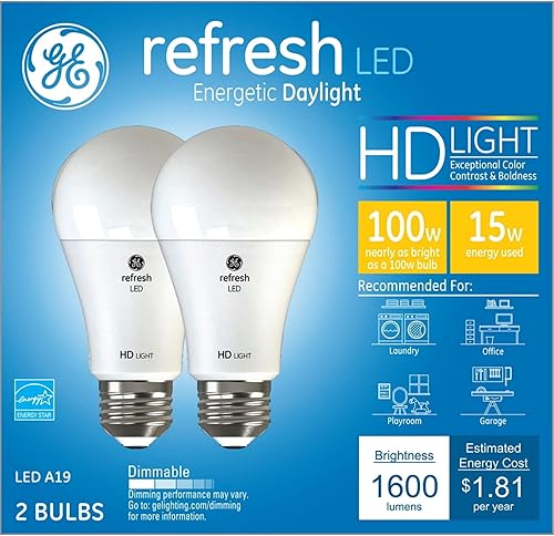 GE Lighting Refresh Bombilla A21 LED HD de 17 vatios (reemplaza una de 100 vatios), 1600 lúmenes., 44149