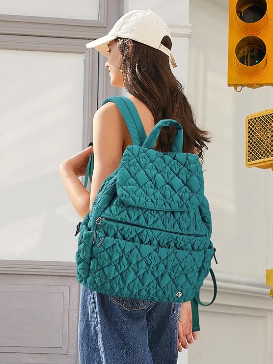 CLUCI Puffy Quilted Backpack Purse for Women, Casual Lightweight Daypack for Women Travel | Purse