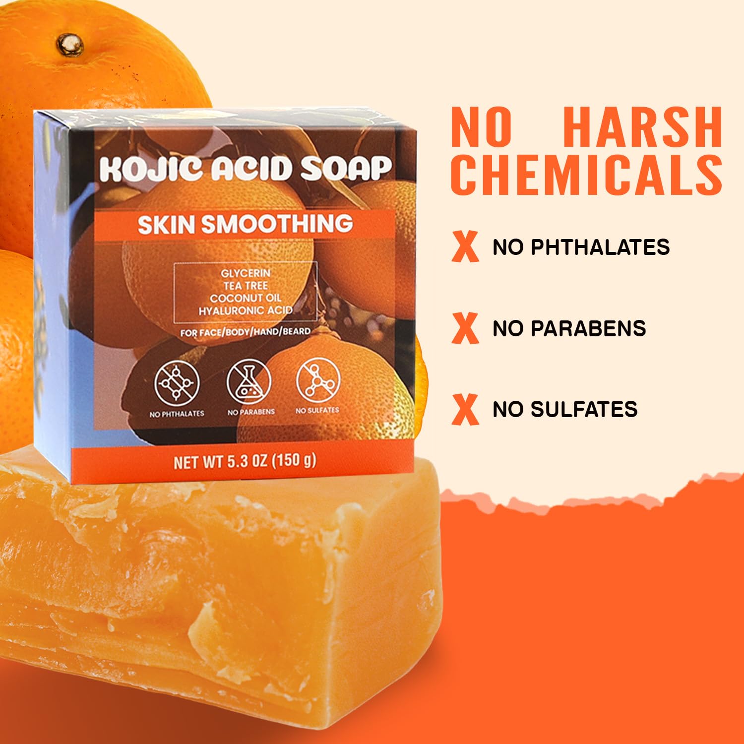 Rinse & Robust Sapone naturale da uomo (4 pezzi) con albero del tè e glicerina, idratante per viso, corpo, mani e barba, aroma agrumi, regalo per uomo, 150 g (4 barrette)