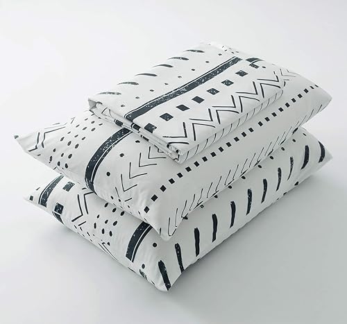 Miniatura 7 de SUSYBAO - Juego de funda de edredón de 3 piezas, 100% algodón natural, hojas tropicales, hojas botánicas, flores, florales, cuadrícula con