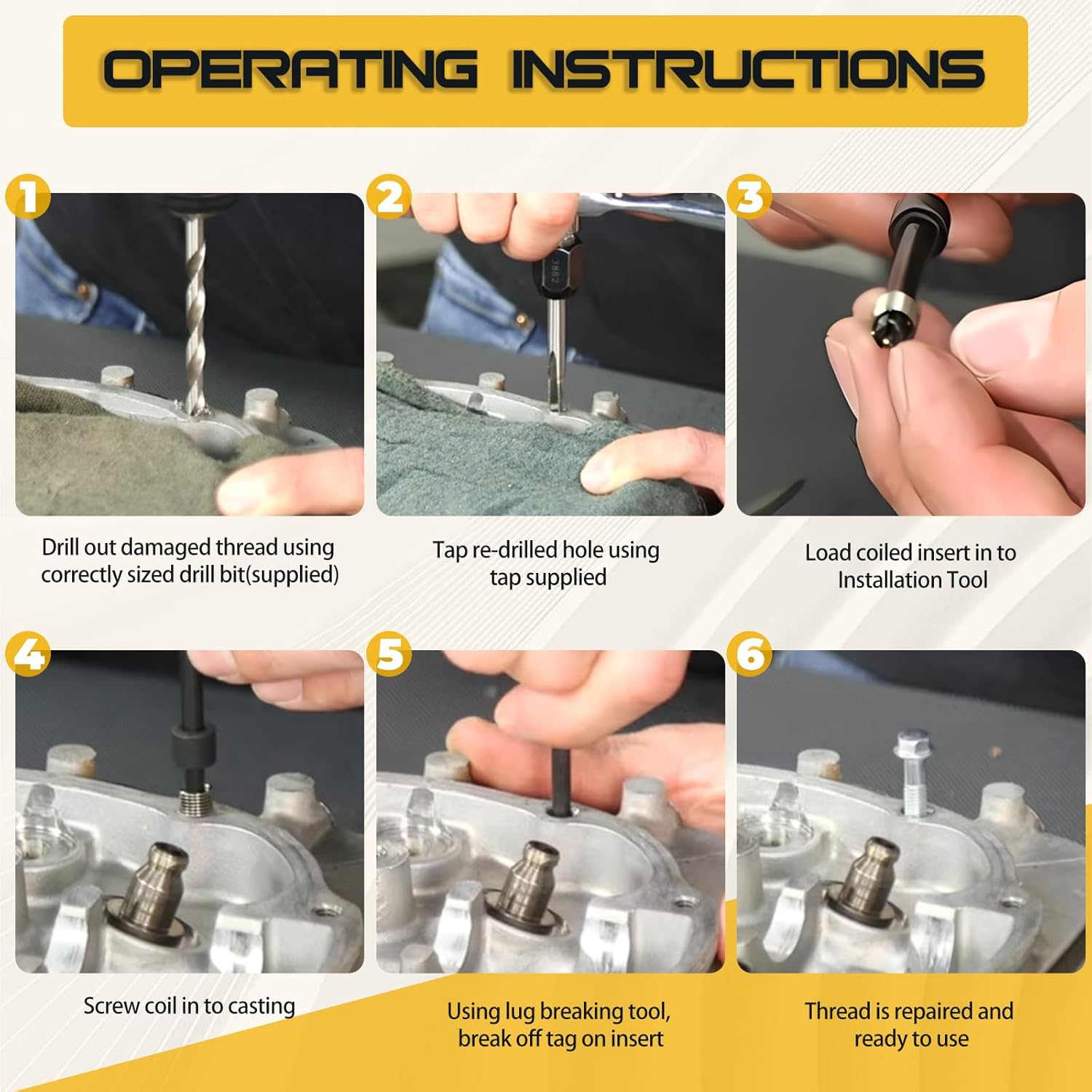 Helicoil Thread Repair Kit, SAE 131-Piece - Including 1/4", 5/16", 3/8", 7/16", 1/2"- with HSS Drill Bits, Thread Inserts, Taps, Installation Tools and Breakoff Tools