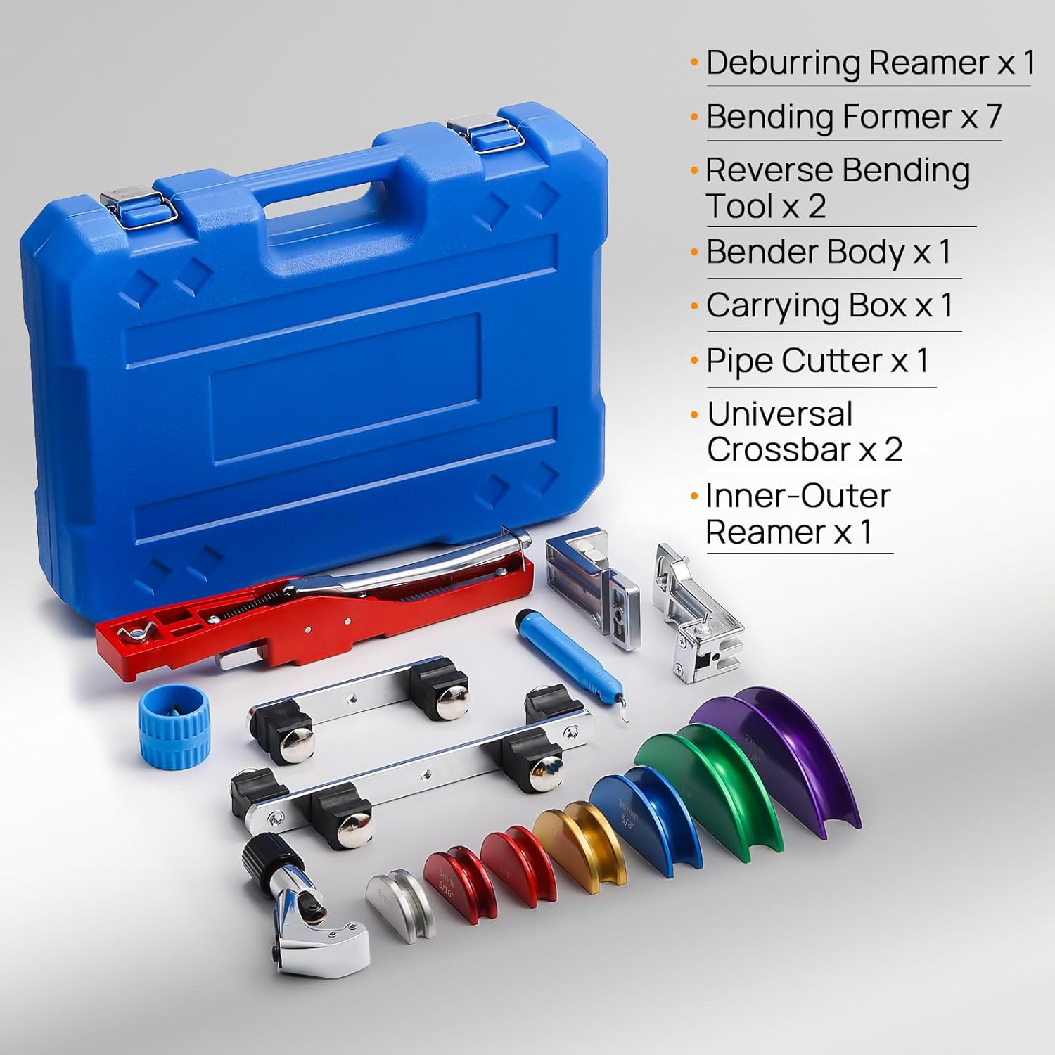 TURBRO Pipe Bender Kit with Reverse Bending Attachment, Fits 1/4 to 7/8-Inch Soft Copper, Aluminum, and Thin-Walled Steel Tubing, for HVAC, Hydraulic, Automotive, and Plumbing Systems, CT-999RF