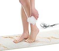 Vista 88 de ENKOSI Alfombra antideslizante para ducha y baño Loofah - Comodidad acolchada suave - Sin ventosas para bañeras lisas o texturizadas - Drenaje
