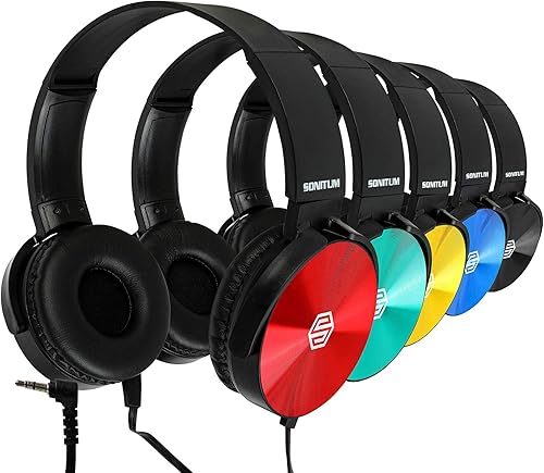 Auriculares para el aula, paquete de 10 unidades, variedades de colores para estudiantes en la oreja, cómodos auriculares giratorios para