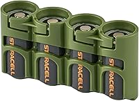 Storacell Slimline CR123 Battery Caddy Military Green - Holds 4 Batteries, Compact Safe Storage with Terminal Protection