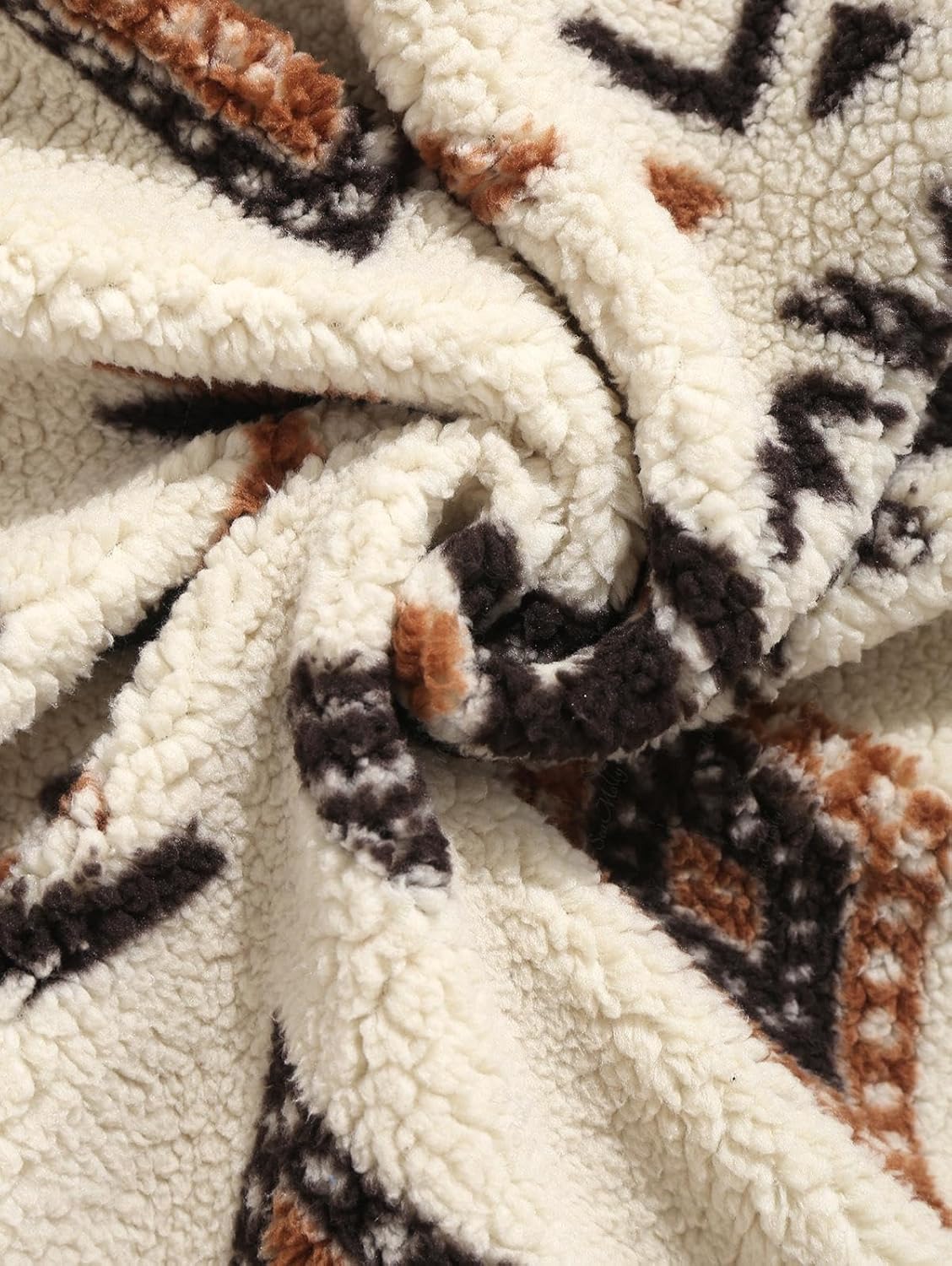 ZAFUL Women's Fashion Long Sleeve Zip Up Plain Faux Fur Sweatshirt Solid Color Pullover Top with Pockets - Image 2