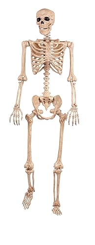 Crazy Bonez Original Pose-N-Stay Halloween Skeleton, 5 FT – Life-Size, Realistic, Fully Poseable Indoor & Outdoor Decoration, Durable Plastic Spooky Prop for Yard, Porch, Haunted House - Original Pose-N-Stay