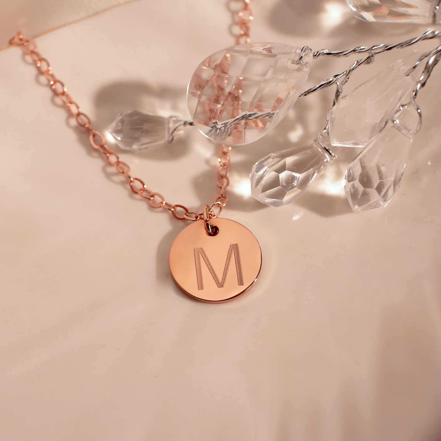 Petite Boutique Customizable Your Name disc pendant Necklace Personalized Gift Custom Jewelry Plated