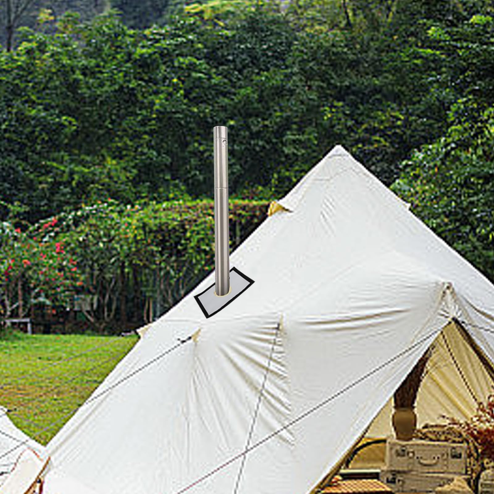 diy hot tent Hoypeyfiy Stove Jack with Rain Flap, Stove Jack Kit for Camping Tent, 7.87