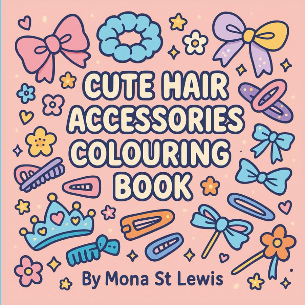 Cute Hair Accessories Colouring Book: Fun and Relaxing Hair Accessories Designs for Stress Relief and Creativity