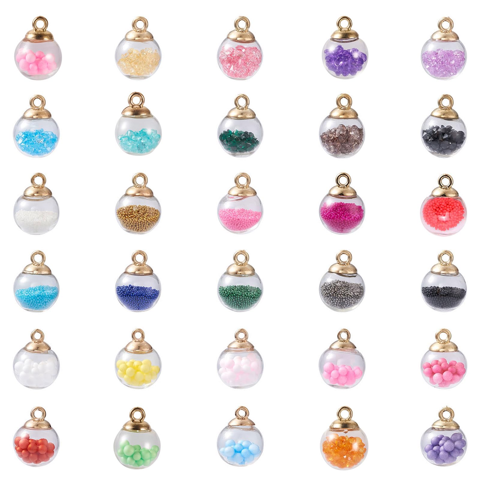 【タント】カラフル ガラスドームチャーム15個 タント様専用】カラフル ガラスドームチャーム15個