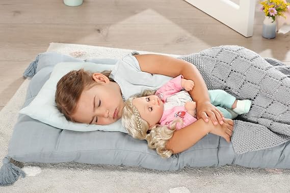 Baby Annabell Zapf Creation 709863 Little Sophia 36 cm - weiche Puppe mit langen blonden Haaren, blauen Schlafaugen, INKL. Puppenkleidung.
