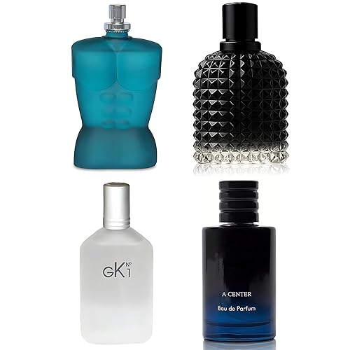 La colonia para hombre incluye 4 paquetes variados de perfume de regalo, 3.4 onzas líquidas cada uno Eau De Parfume Tabaco, Almizcle, Amaderado,