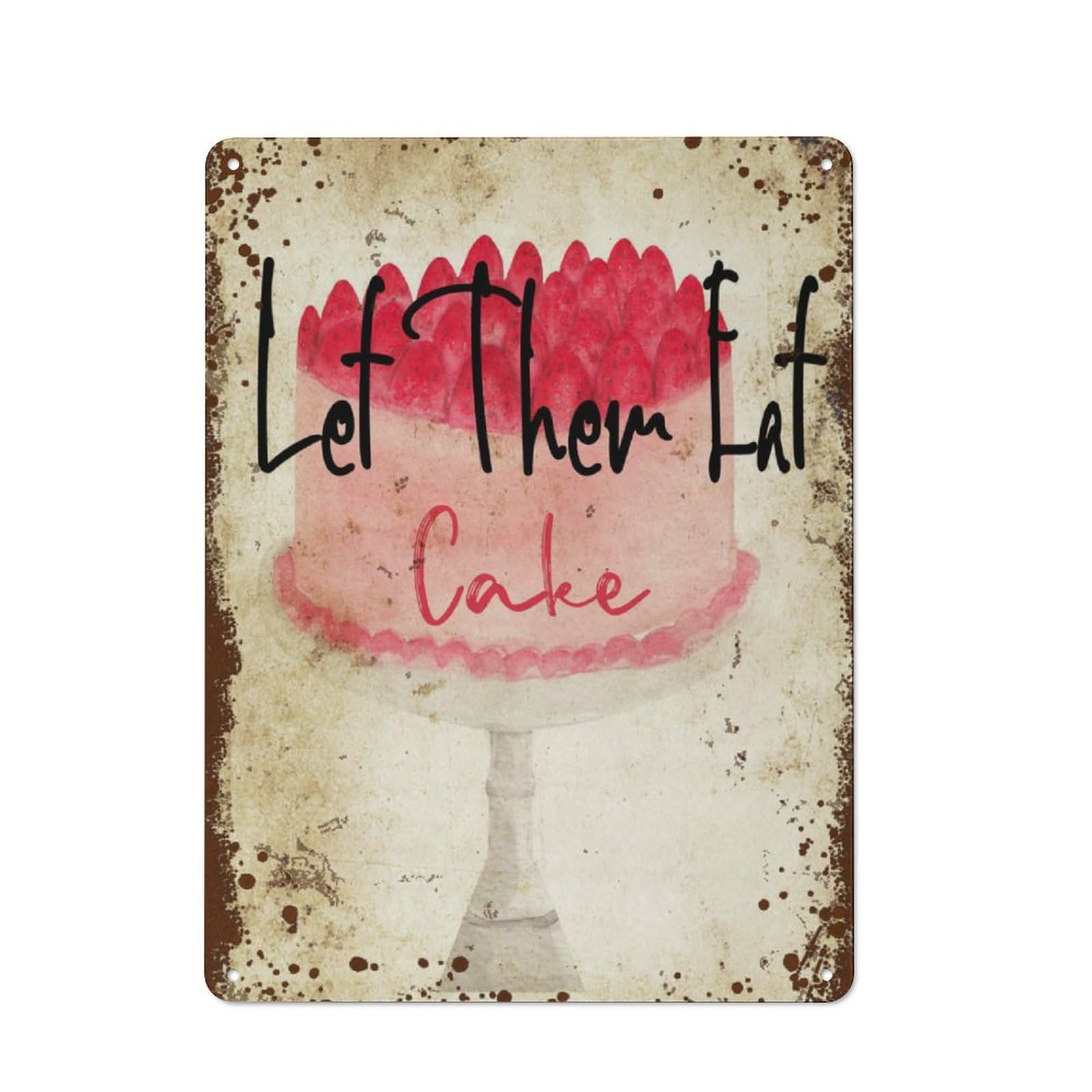Kwqdozf Style-12 12X16inch Let Them Eat Cake Funny Saying, Sweet Strawberry Cake, Dessert Wa