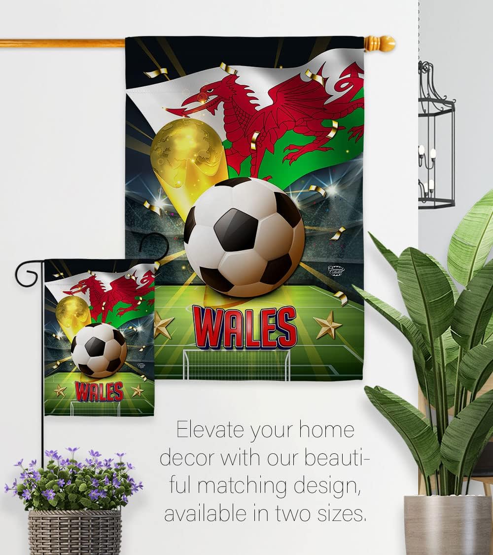World Cup Wales Garden Flag - Set Mailbox Hanger Sports Soccer Game Goal Ball Football Entertainment Activity Physical - House Decoration Banner Small Yard Gift Double-Sided Made In USA 13 X 18.5