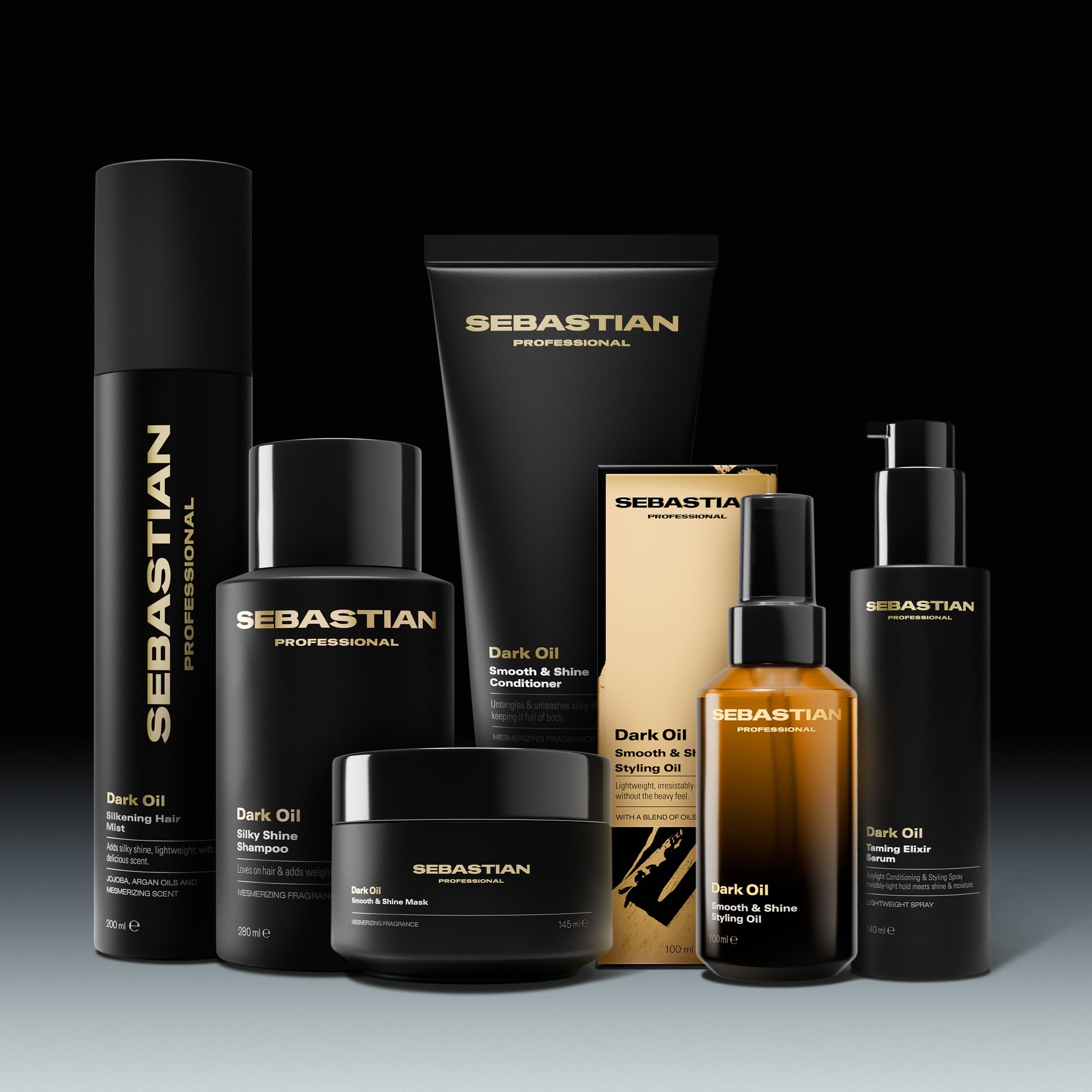 Sebastian Professional Dark Oil Smooth and Shine Mask – Leichte Haarmaske für intensive Haarpflege – Pflegemaske für Geschmeidigkeit, Glanz & schwereloses Haar
