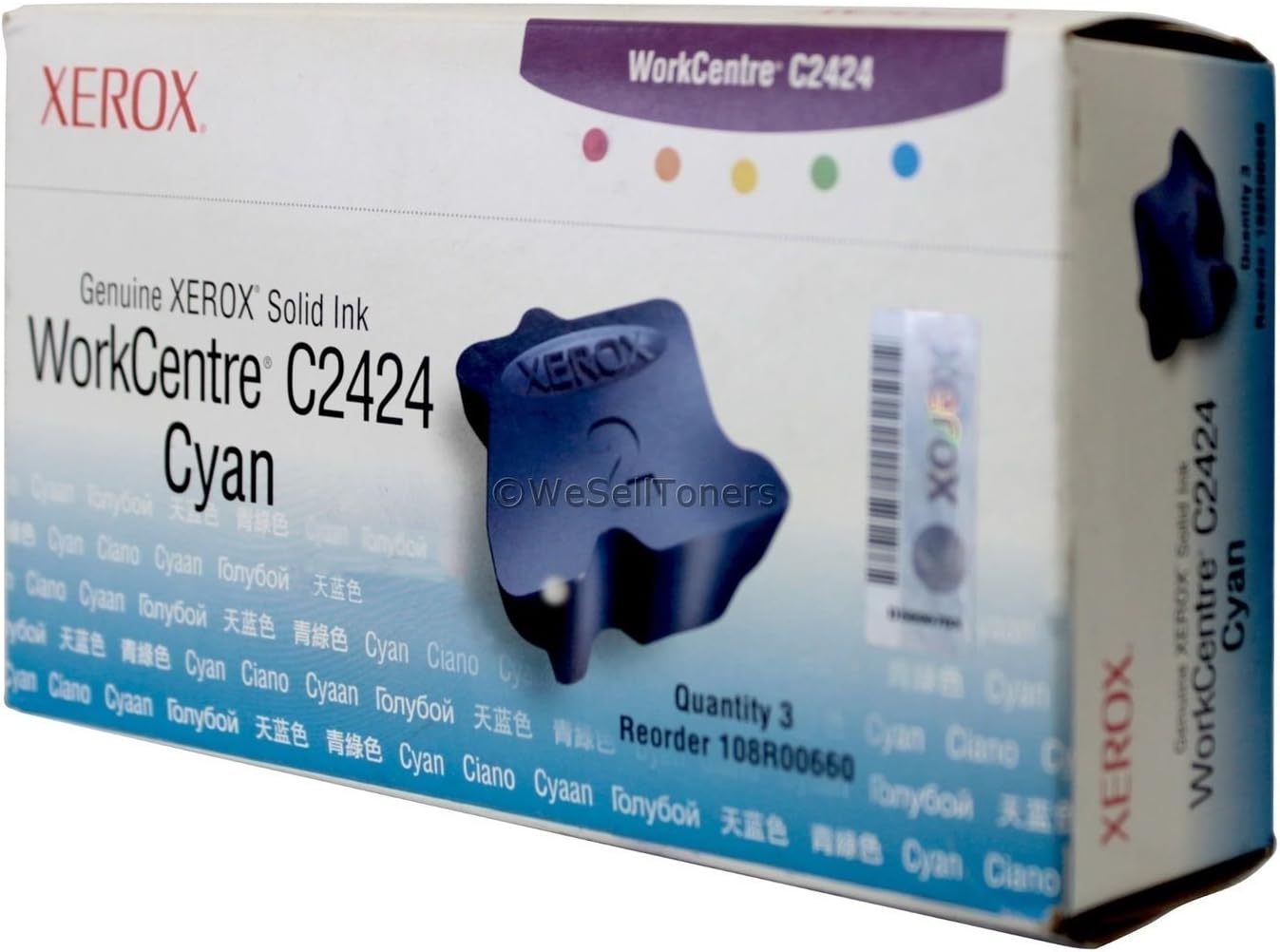 Xerox Genuine Xerox Cyan Solid Ink Sticks for the WorkCentre C2424 (3 per box), 108R00660