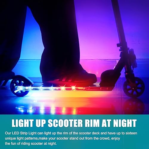 Miniatura 2 de Waybelive Luz LED para cubierta de scooter con control remoto luz de monopatín con 16 colores que cambian tú mismo 10 pies impermeable a prueba de