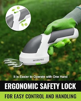 WORKPRO 7.2V Cordless Grass Shear & Shrubbery Trimmer | 5.9 Shrub Trimmer & 4.2 Grass Shear, 2.0Ah Rechargeable Lithium-Ion Battery, Type-C Cable, Handheld for Garden, Yard & Lawn