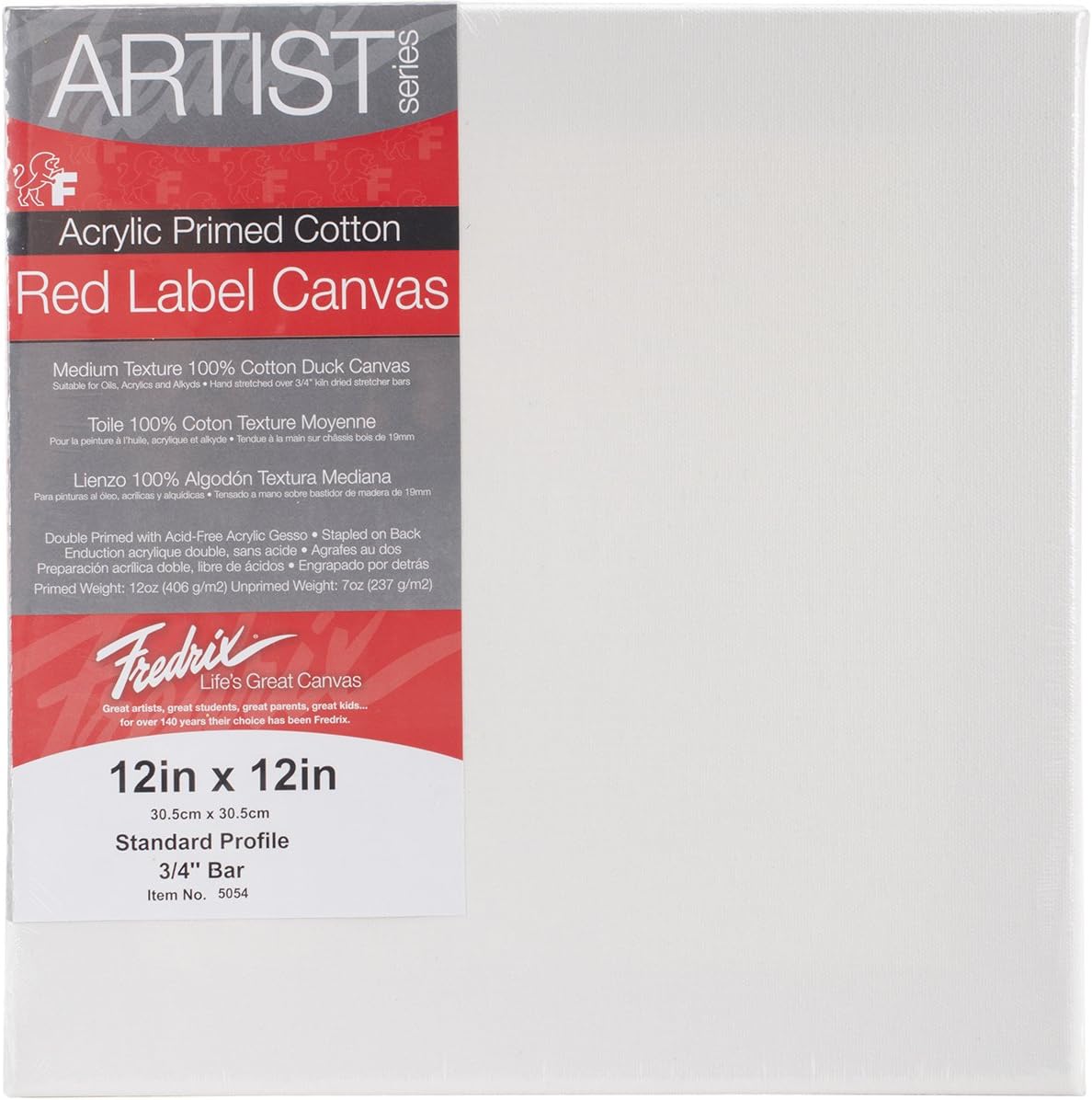 Pro-Art Tara Fredrix Stretched Canvas-12-inch x 12-inch, Canvas, White