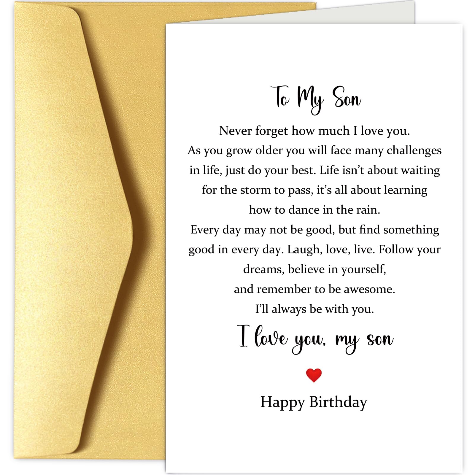 Chenive Sentimental Poem Birthday Card for Son, To My Son How Much I Love You
