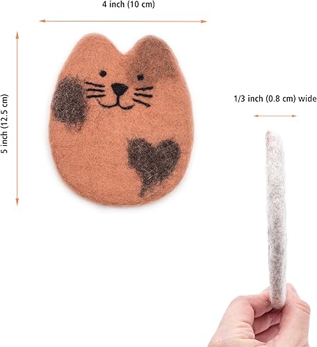 Miniatura 5 de GLACIART ONE Posavasos de lana de fieltro para gatos para bebidas paquete de 4  Posavasos absorbentes de humedad para mesa de café oficina o mesa de