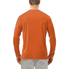 Roadbox Mens UPF 50+ UV Sun Protection Shirts Outdoor Long Sleeve SPF Diving Rash Guard for Fishing Hiking Swimming Orange