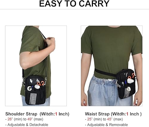 Miniatura 5 de Wessleco Riñonera de enfermería para enfermeras, cinturón de herramientas de enfermera con soporte para estetoscopio, Mejora negro