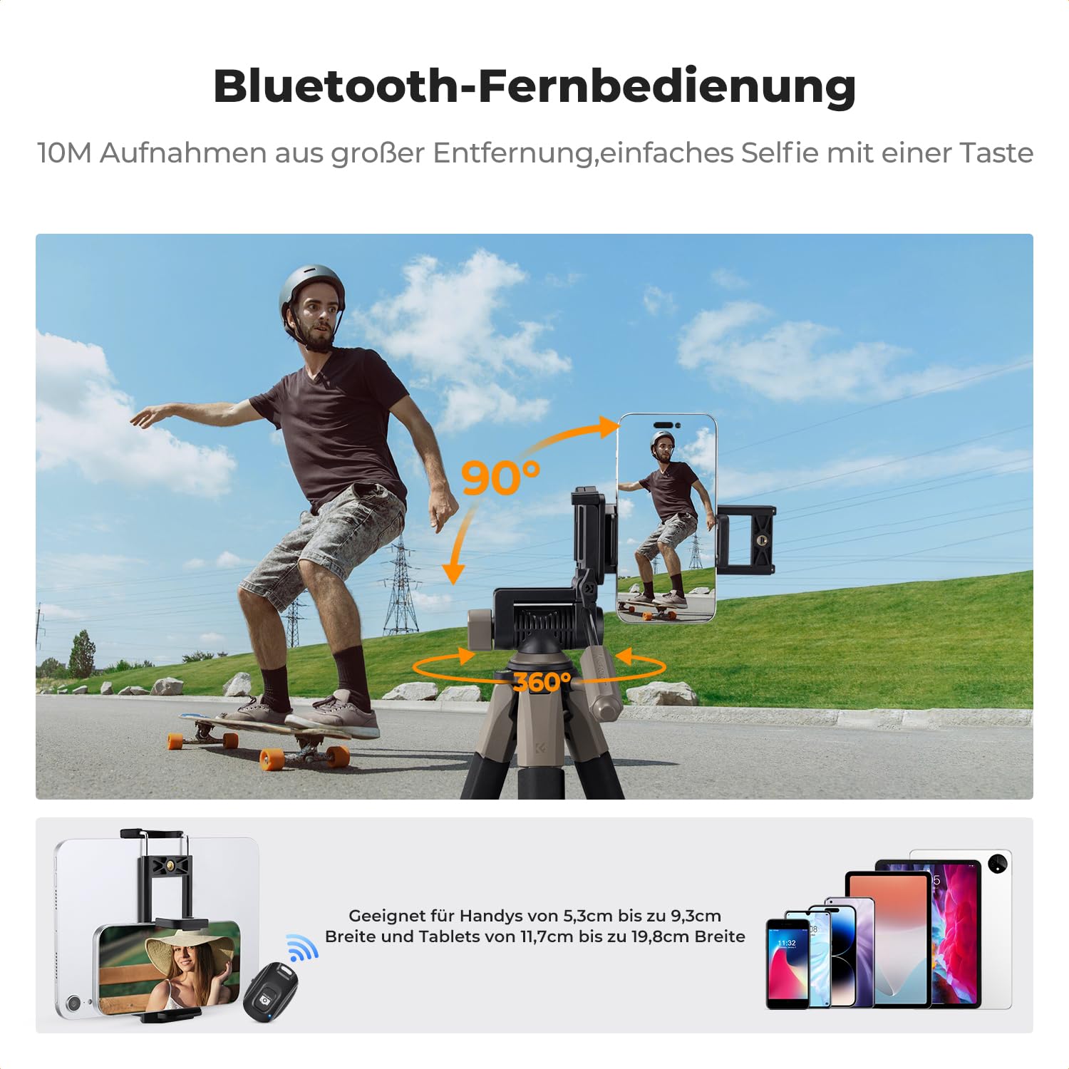 K&F CONCEPT Aluminium Kamera Stativ, 190cm leicht Stativ mit Tasche