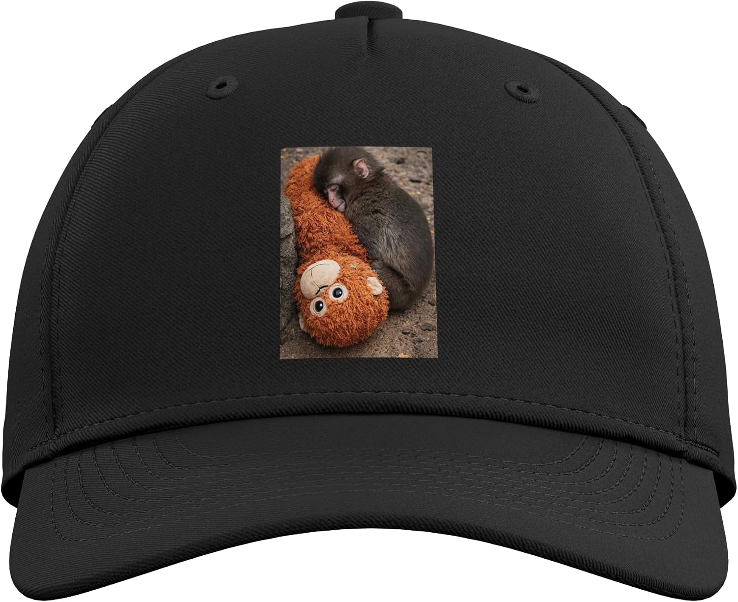 Punch Monkey Meme Cute Baby Plush Toy Sign of Mother Love Adjustable Baseball Hat image 2