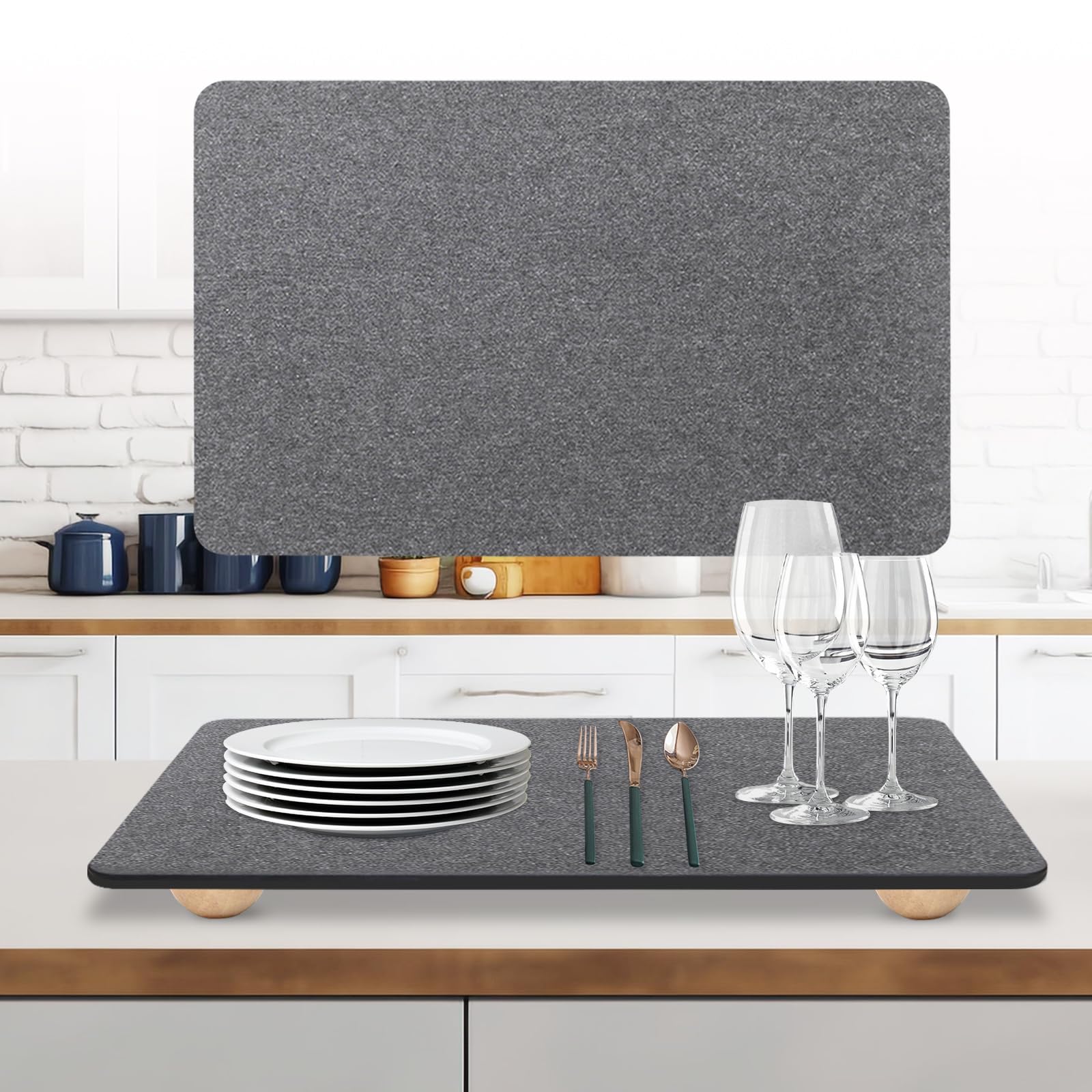 Large Dish Drying Stone Mat for Kitchen Counter,16