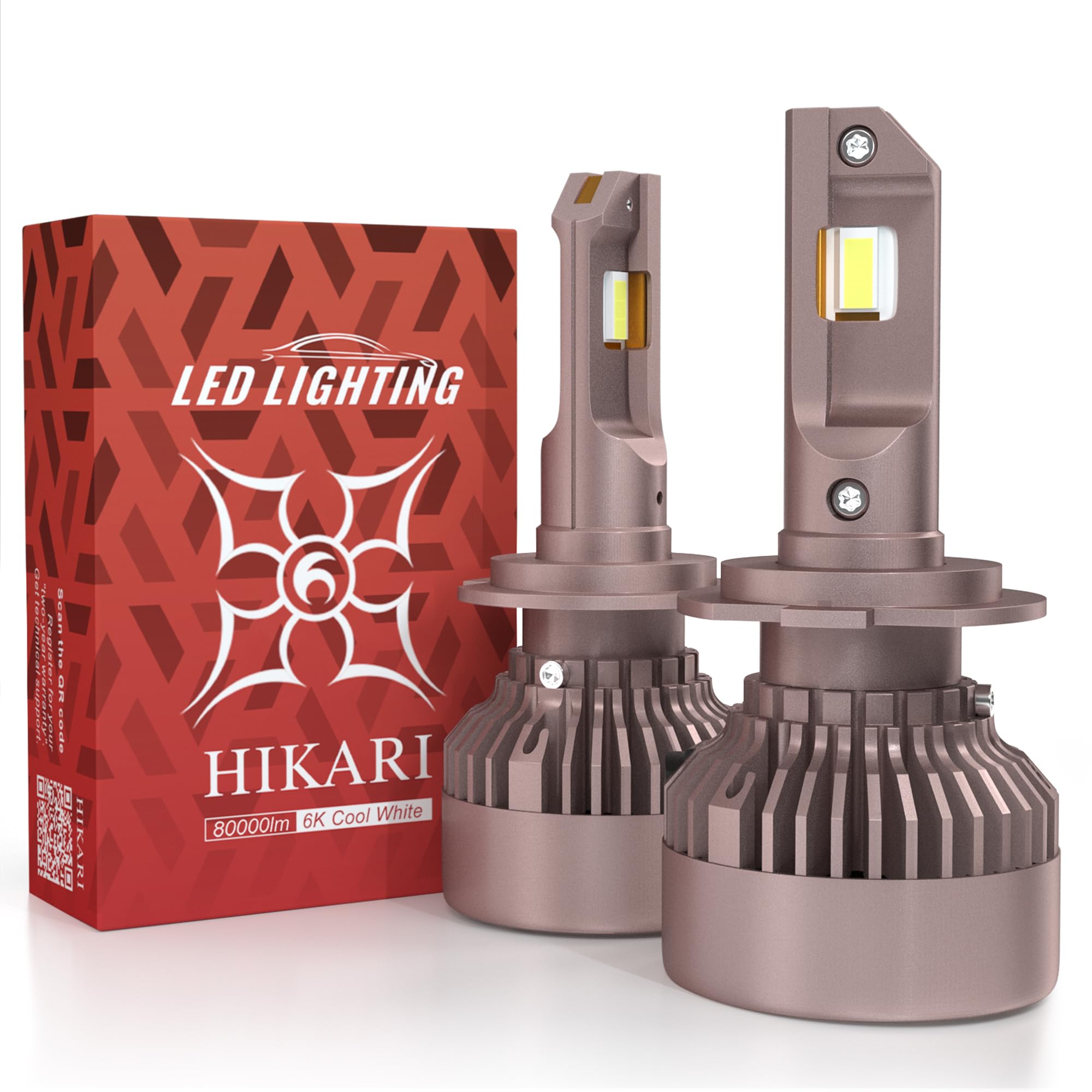 HIkari 2026 Future 80000LM H7 LED Headlight Bulbs, 65W Titanova
