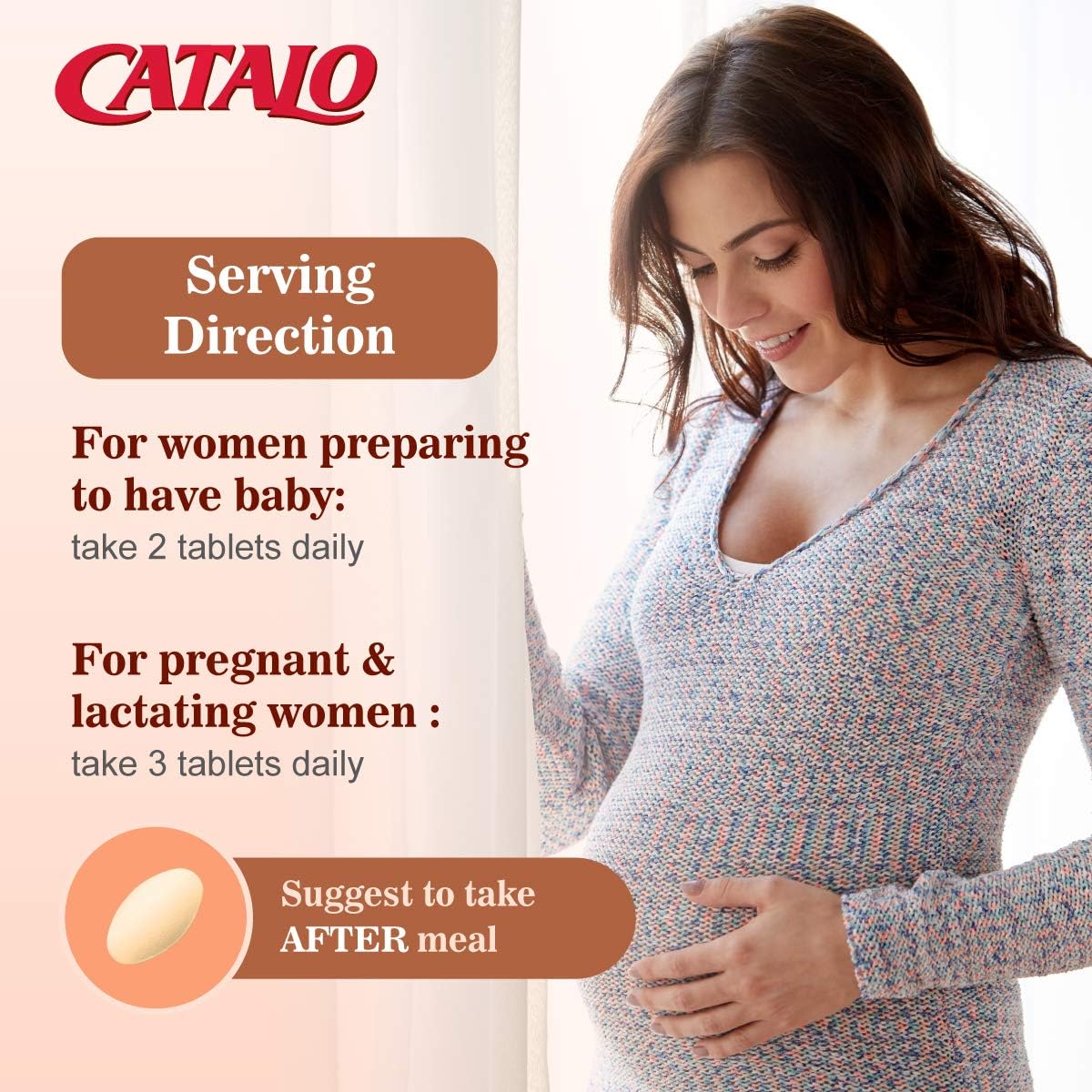 CATALO Vegetarian Calcium for Pregnancy, 90 Vegetarian Tablets