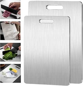 Planche à Découper En Titane Pur – Lot De 2 (14x10 Pouces), DSE566, Neuve