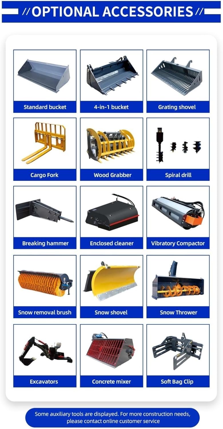 Compact Skid Steer Loader with Multiple Hydraulic Attachments Hydraulic Quick Attach Versatile Mini Skid Steer Loader for Construction, Excavation & Material Handling