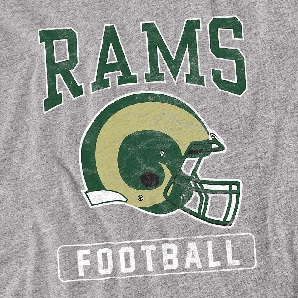 Colorado State University Official Football Helmet Unisex Adult T-Shirt, Athletic Heather, 4X-Large