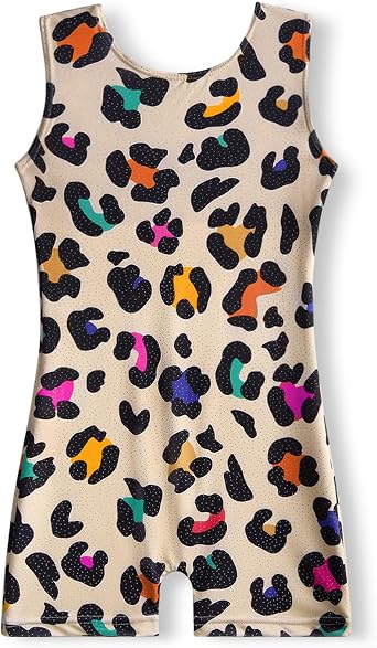 Girls Gymnastics Leotard with Built-in Shorts Sparkly, Durable No-See-Through, 4-Way Stretch, Girls Gymnastics Outfit