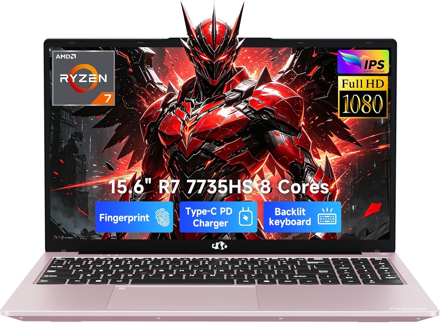 NIMO 15.6" FHD AI Laptop, AMD R7 7735HS 8 Cores, 16GB DDR5 512GB SSD