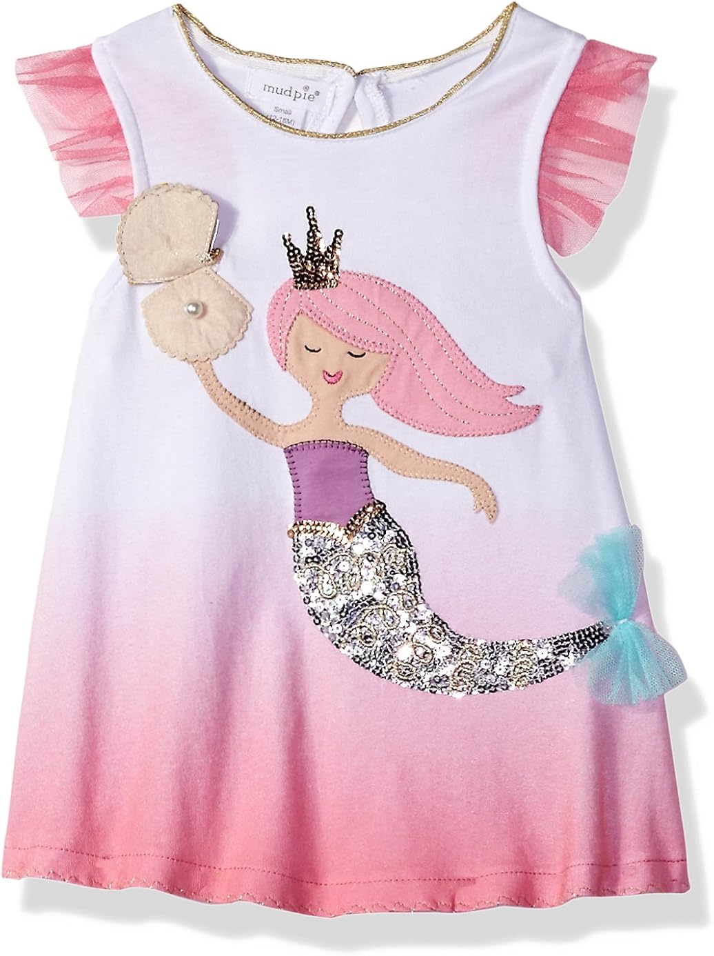 Miniatura 3 de Mud Pie - Túnica para bebé diseño de sirena color rosa