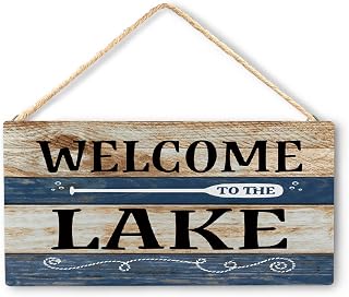 Lake House Sign, Welcome to the Lake Wood Signs Plaque Wall Hanging, Lake Wall Decor, Lake House Wall Decor, Lake Decor for Home, Lake Life Decor, Lake House Gifts, Gifts for Lake Lovers, 8x10 Inch
