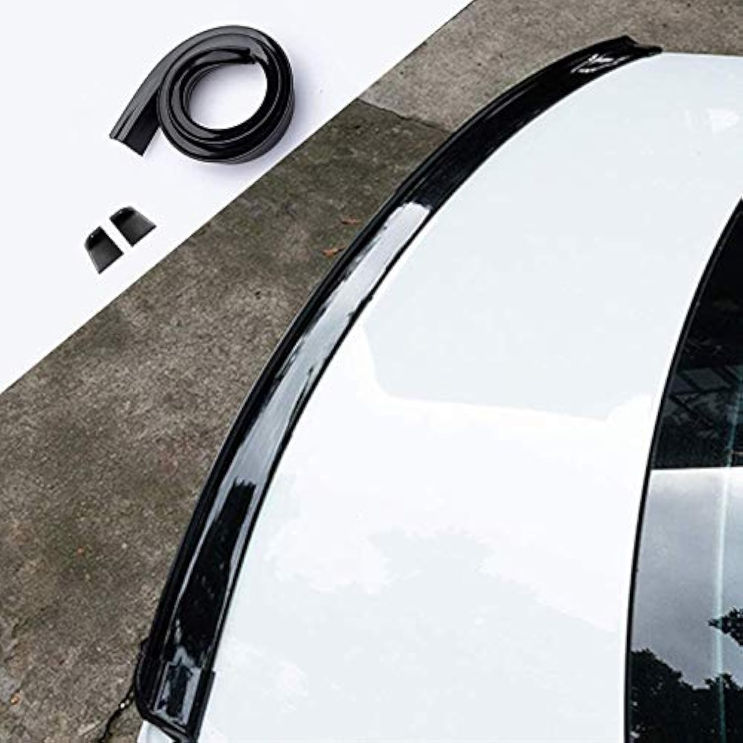 Glossy Black Trunk Spoiler Lip Kit Car Rear Spoiler Exterior Rear Spoiiler Kit Punch-Free Installation Compatible with Skoada Rapid
