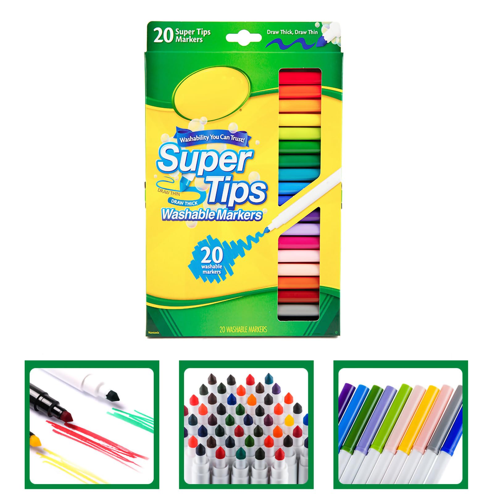 Set di Pennarelli da Disegno Colorati Lavabili e Sicuri con Asta Sottile per Forniture Artistiche di Lunga Durata per Bambini (50 colori)