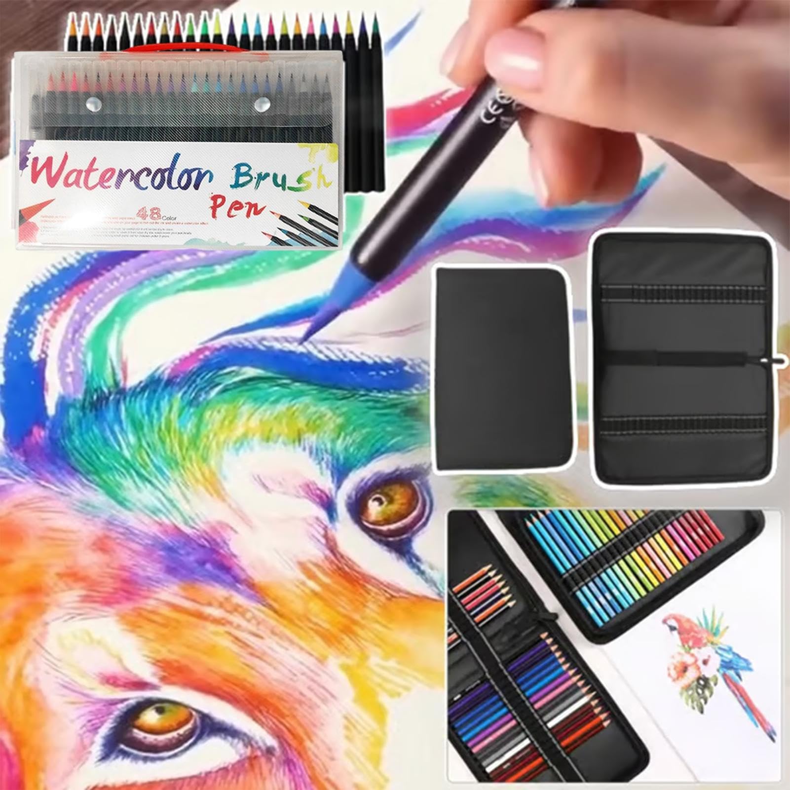 Kit De Feutres Aquarelle Fournitures D'Art Peinture Dessin Coloriage