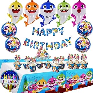 NEW TUHI 61 Pcs party Party Supply, 10 pcs Helium Balloons, 48pcs Cake t...
