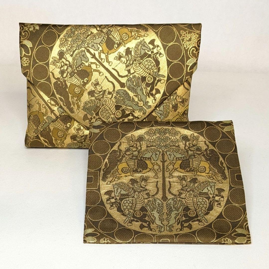 獅子狩文錦古帛紗 数寄屋袋5点茶道裏千家 獅子狩文