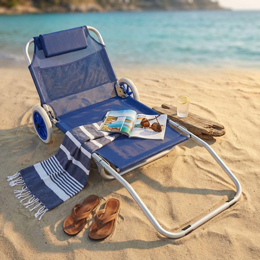 MilaniHome.it - Spiaggina Prendisole Pieghevole Colore Casualedi coloreBlu