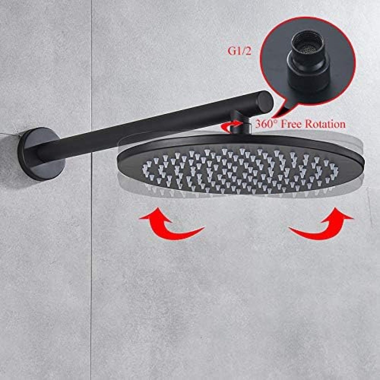 Zestawy prysznicowe, zestaw termostatyczny bateria łazienkowa naścienna mikser ręczny zestawy natryskowe z głowicą deszczową czarny, 25 cm, 25 cm (jeden kolor 20 cm)